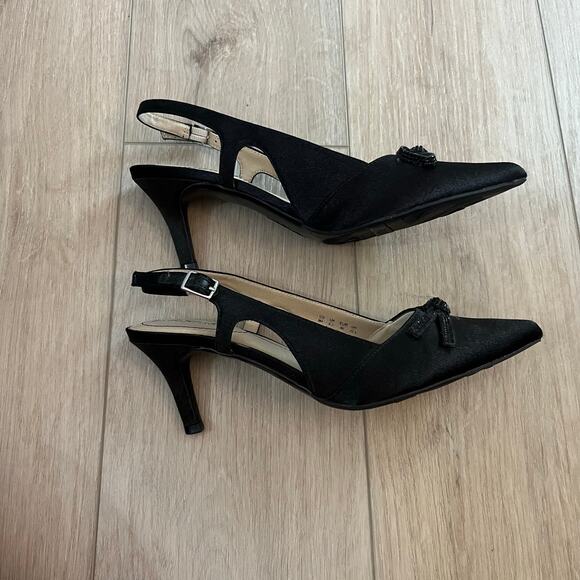 LifeStride Womens Social Scene Almond Toe Ankle Strap Slingback Heels - Picture 9 of 9